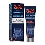 NO HAIR CREW Intim-Enthaarungscreme für Männer – Sanfte Haarentfernung ohne Rasurbrand, ideal für die empfindliche Haut im Intimbereich, dermatologisch getestet, 100 ml