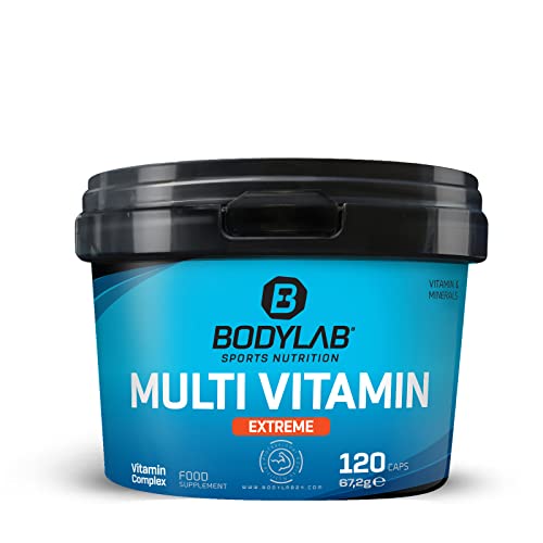 Bodylab24 Multi-Vitamin Extreme 120 Tabletten, mit 13 essentiellen Vitaminen (Vitamin A, B1, B2, B3, B5, B6, B12, C, D, E & K1), ideal in intensiven Trainingsphasen & bei hoher körperlicher Belastung