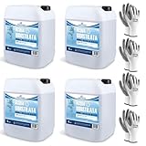 CHEMICA SOLUTIONS Bidestilliertes Wasser für den industriellen und klinischen Gebrauch, 4 x 5 Liter, zweimal destilliert, deineralisiert, Made in Italy + 4 Paar Handschuhe gratis