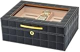 Humidore, Zigarrenkisten-Humidor, Zigarrenhumidor, Zedernholzkiste, Zigarren Mit Premium-Lederbezug, Zigarrenetui Aus Zedernholz