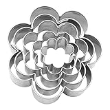 BekkiB 7714-5er Ausstechformen-Set 'Blume' - Ausstecher in Form von 5 verschieden großen Blüten - Keksausstecher mit 19mm, 27mm, 38mm, 48mm und 58mm