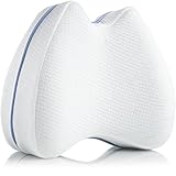 Kniekissen für Seitenschläfer Orthopädisches Bein-Kissen für schmerzfreien Schlaf Ergonomisches Lagerungskissen aus visco-elastischem Memory-Schaum atmungsaktiver Bezug, waschbar 23,5x9,5 cm