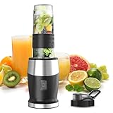 Mixer, 500W Smoothie Maker & Standmixer & Mixer Smoothie Maker mit 570ml Smoothie Flaschen BPA frei Tritan,Tragbarer Blender Smoothie Maker aus Edelstahl 4-Blatt für Shake, Smoothie und Babynahrung