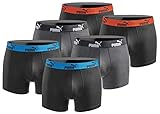 PUMA Boxershort 6er Pack Herren Basic Black Limited Edition - New Black Anthracite - Gr. XL