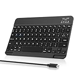 FOGARI Kabellose Bluetooth-Tastatur 11 Zoll – AZERTY-Tastatur, tragbar, wiederaufladbar, für Mac, iPad, iPhone, Samsung, Xiaomi/Redmi Pad, Huawei, Honor, Android, Windows – Schwarz