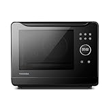 TOSHIBA MS2-TQ20SE(BK) 6-in-1-Dampfofen, kleiner Ofen mit Konvektion 1500 W, kombiniert 2250 W, 40 automatische Programme, 20 Liter, leicht zu reinigen, Schwarz