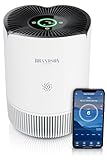 Brandson - Luftreiniger Allergiker 50 m² - Preisträger 2025 - CADR 180 m³/h - Air Purifier - Smart Home mit App - 4 Filterstufen HEPA Aktivkohle – Tierhaare Pollen Staub Schimmel Viren Raucherzimmer
