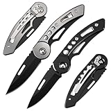 DRACHENADER Zweihandmesser 420C Stahlklinge 6,1 cm, Griff aus 420C Stahl –Taschenmesser für Alltag und Outdoor