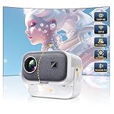 Beamer【Elektrischer Fokus/Trapezkorrektur】±360° Rotating 15000L 1080P HD Mini Beamer Jimveo Sky Beamer WiFi6 Bluetooth Projektor Unterstützt 4K Heimkino 300'' Display mit TV Stick/iOS/Android/USB