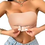 Quixion Trägerloser Push-Up-BH für Damen, Trägerloser BH für Damen, Trägerloser BH für große Brüste, Push-Up-Lift, Multiway-BH mit Frontverschluss in Nude für den Alltag, Partys und Hochzeiten (XL)