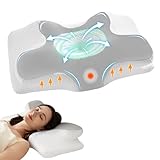 Homyrium Ergonomisches Nackenkissen Kopfkissen Orthopädisches Kissen Memory Foam Nackenstützkissen Antischnarchkissen für Seiten, Rücken & Bauchschläfer（Grau）