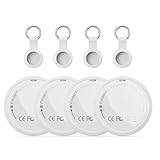 Air Tracker Tag 4-Pack - Smart GPS Tracker Kompatibel mit Apple Wo ist? (iOS NUR) mit Schutzhülle,Wasserdichter Gegenstandssucher, Bluetooth-Schlüsselfinder für Geldbörse,Gepäck,Austauschbare Batterie