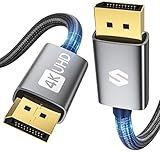 Silkland 4K DisplayPort Kabel 0.5M, 4K@60Hz, 2K@165Hz, 2K@144Hz, 1080@240Hz, 50CM DP 1.2 Kabel Kompatibel mit G-Sync & FreeSync, 3D, Monitor Kabel für 144Hz-Gaming-Monitor PC Grafikkarte