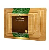 KIMIGO Bambus Schneidebrett Holz (3er Set)
