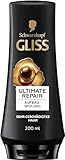 Gliss Ultimate Repair Spülung (200 ml), Haarspülung mit flüssigem Keratin & Perlen-Extrakt bietet Reparatur-Pflege, Pflegespülung für extrem geschädigtes Haar