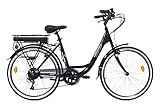 Discovery E4000 E-Bike, City Bike mit 26 Zoll Rädern, Shimano 6-Gang-Schaltung für Damen, Schwarz