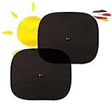 2er Set Sonnenschutz Auto mit UV Schutz UPF für Babys, Kinder, Sonnenschutz für Seitenscheibe mit Saugnapf, Fensterschutz Verdunkelung, faltbarer Sonnenblende für PKW, Fahrzeug, Protection, verdunkeln