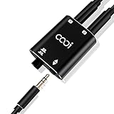 COOIDEA 3,5-mm-Jack-Audio-Switch 2(1)-In-1(2)-Out mit 3,5-mm-Audiokabel, Stereo-Audio-Umschalter, Audio Selector Schalter Sound Verteiler für Phono-Lautsprecher, Kopfhörer und PCs- Mini-Größe