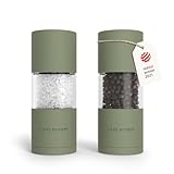 LARS NYSØM Salz und Pfeffer Mühlen Set aus Edelstahl mit einstellbarem Keramik-Mahlwerk 2 Stück I Manuelle Gewürzmühlen mit hochwertigem Design (2 Stk) (Sage Green)