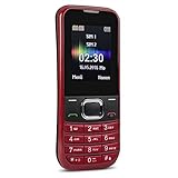 swisstone SC 230 Dual SIM Unlocked Handy (4,5 cm (1,8 Zoll), mit extra großem beleuchtetem, Farbdisplay) rot