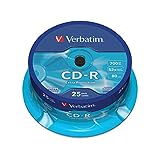 Verbatim CD-R Extra Protection, CD-Rohlinge mit 700 MB Datenspeicher, ideal für Foto- und Video-Aufnahmen, kompatibel mit jedem konventionellen CD-Laufwerk, 25er Pack Spindel