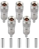 POBADY 5 Stück CC4 Stecker Crimp Stecker 50 Ohm CC4 Stecker RF Koaxialstecker für RG174 RG316 RF Koaxialkabel