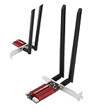 Plyisty WiFi 6E PCIe -Karte, 4200 Mbit/s Triple Band 2.4/5/6 GHz mit BT 5.2 für Desktop, PCIe -Adapter Enthält Dual 8DBI -Antennen (für 10/11 & für Linux)