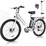 HITWAY E-Bike für Damen Herren, 26 Zoll, Elektrofahrrad E-Citybike, 8.4Ah 36V Abnehmbarer Akku,Sitzhöhe Verstellbar,City Bike mit Gepäckträger für Erwachsene City Pendler