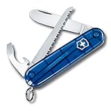 Victorinox Taschenmesser My First Victorinox - blau transparent - Swiss Made - 9 Funktionen, Klinge, ohne Spitz, Kapselheber