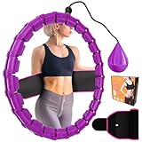 TIMIVO Infinity gewichteter Hula-Fit-Hula-Hoop-Reifen für Erwachsene, Gewichtsverlust mit Taillentrimmer, intelligenter 119,9 cm Fitness-Übungsreifen, verstellbare 24 abnehmbare Glieder und