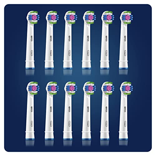 Oral-B 3DWhite Aufsteckbürsten für elektrische Zahnbürste, 12 Stück, aufhellende Zahnreinigung mit CleanMaximiser-Borsten, Zahnbürstenaufsatz für Oral-B Zahnbürsten, briefkastenfähige Verpackung