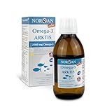 NORSAN Premium Omega-3 Arktis Dorschöl hochdosiert 200 ml / 2.000 mg Omega-3 pro Portion mit Zitronengeschmack/mit EPA & DHA/Premium Öl mit 800 IE Vitamin D3