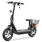 E Scooter Elektroroller Erwachsene E Roller 48V 11AH Elektro Roller mit LED Licht, 12 Zoll Luftreifen Elektroscooter, M5 Pro