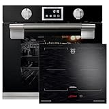 Kaiser Einbaubackofen EH 6338 s + KCT 6140 FI, Einbau Backofen, Pyrolyse Backofen, 11 Funktionen + Induktionskochfeld 60 cm FREE ZONE mit 2 FLEX Induktions-Zonen TFT Display