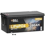 BSA LiFePO4 Batterie 12V 280Ah Lithium Batterie Solarbatterie inkl. BMS Wohnmobil USV Solar Boot Akku ers. 200Ah Bootsbatterie