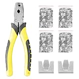 yeeplant 1200-teiliges Metallkäfig-Clips und Zangen-Set, starkes Zaunringwerkzeug für Tiergehege, Universal-C-Clip-Werkzeug für Geflügel- und Haustierkäfige