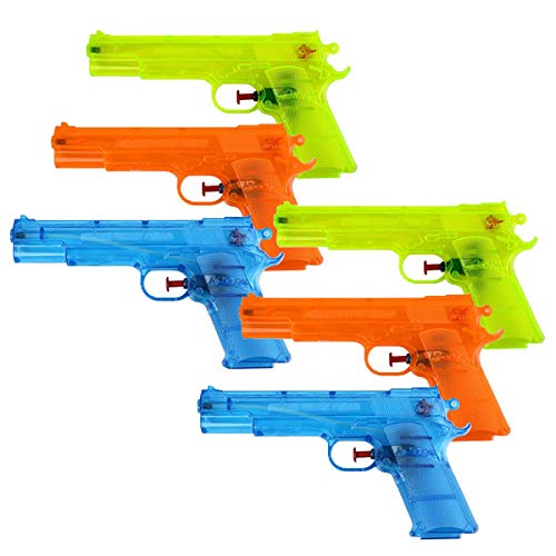 Schramm® 6er Pack Wasserpistole Klassiker ca. 17cm Wasserpistolen Wasser Pistole Water Gun Watergun Wassergewehr Wassergewehre