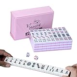 Chinesisches Mini-Mahjong-Set, Traditionelles Chinesisches Mahjong-Set Mit 144 Mahjong-Steinen Und 2 Würfeln, Komplette Mahjong-Spielsets Mit Aufbewahrungsbox, Traditionelle Chinesische Brettspiele