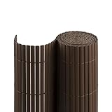 jarolift PVC Sichtschutzmatte Sichtschutzzaun, Balkon Sichtschutz Zaun für Garten Terrasse, Balkonverkleidung Privatsphäre Windschutz Wetterfest UV-beständig ohne Bohren, 100 x 400 cm, Braun