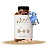 Glow25® Kollagen Kapseln hochdosiert [180 Kapseln] mit Hyaluronsäure und Vitamin C | Premium Collagen Complex | Laborgeprüft