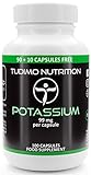 Kalium Hochdosiert Kapseln - 99mg pro Kapsel - 100 Stück an Schnell Auflösende Kalium Tabletten, mit je 99 mg an Hochwertigem Kaliumgluconat (Potassium Gluconate) Pulver