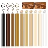 10 Stück Laminat Reparaturset, Hartwachs & Reparaturstift Set für Laminat, Parkett, Vinyl & Holzboden, Möbelreparatur Wachsmalstifte zur Kratzer- und Lochbeseitigung, 10 Farben