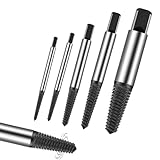 Daoxue 5-teilig Schraubenausdreher Set - Linksausdreher Set, Kaputte Schrauben Rausdrehen, Schrauben Ausdreher Set, Schraubenlöser Ausbohrwerkzeug, Schraubenentferner, Linksbohrer, Silber