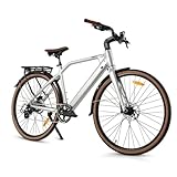 CMACEWHEEL F700 E-Bike Herren Elektrofahrräder mit 36V 10Ah Akku, E Bike 700 * 38C Zoll, Hydraulische Bremse, Trekking/City Ebike mit Drehmomentsensor (Silber)