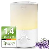 LEVOIT Top-Fill Luftbefeuchter 3L mit Nachtlicht, 360°Drehbare Düse, Spülmaschinenfest Humidifier, Leiser Raumluftbefeuchter, 25H Aroma Diffuser für Schlafzimmer Kinderzimmer Pflanzen Baby