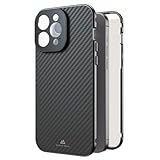 Black Rock Hülle für iPhone 15 Pro Max (Carbon Beschichtung, Kameraschutz, Metallrahmen, 360° Rundumschutz, Wireless Charging kompatibel, ultradünn, slim, Magnet, Cover, Handyhülle, Case) Real Carbon