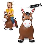 JAMARA 460597 Hüpftier Pferd HoppyDoo - Spielzeug für Kinder, Hüpfspielzeug Baby Indoor/Outdoor, Geschenk für Kids, Gartenspielzeug, Bouncing, Pflegeleicht, BPA frei, mit Pumpe