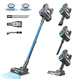Akku Staubsauger, 25000Pa/175W/50Min Staubsauger Kabellos, Anti-Tangle-Bürste und Selbststehend, Ultraleichter Handstaubsauger akku vacuum cleaner Stielstaubsauger für Teppichen, Hartboden, Tierhaare