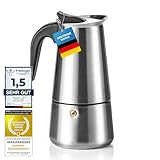 Coffee Fox® Espressokocher aus Edelstahl - Kaffeebereiter Kaffeekocher Espresso-Kanne (2 Tassen - 100 ml)