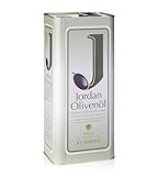 Jordan Olivenöl - Natives Olivenöl Extra von der griechischen Insel Lesbos - traditionelle Handernte - Kaltextraktion am Tag der Ernte - Kanister im traditionellen Retro-Design mit Ausgießer - 5 Liter